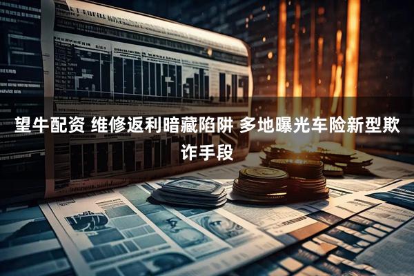 望牛配资 维修返利暗藏陷阱 多地曝光车险新型欺诈手段